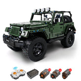 1: 8 Jeep Wrangler Army Green Off-Road Pickup, Adult Collectible Model Cars, 2096 Pcs - BAV BRICK